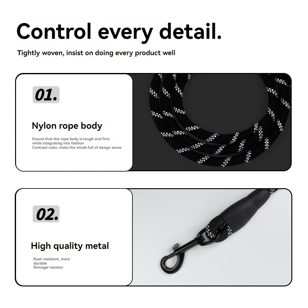 Reflective Dog Walking Bundle - Shock-Absorbing Leash & Large Breed Harness